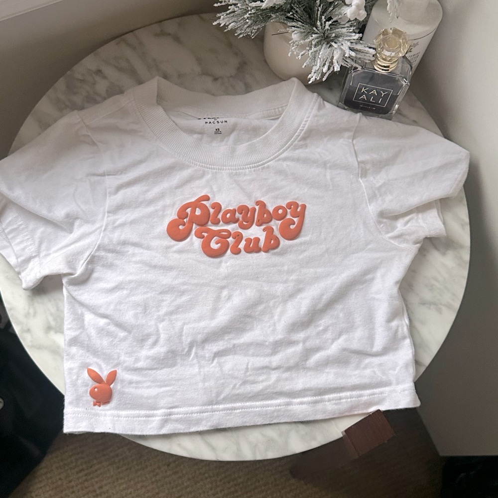 Playboy bubble lettering baby tee